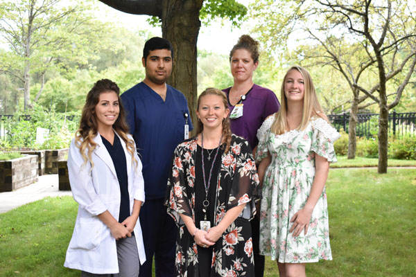 5 recipients of Wesley's new nursing scholarship.