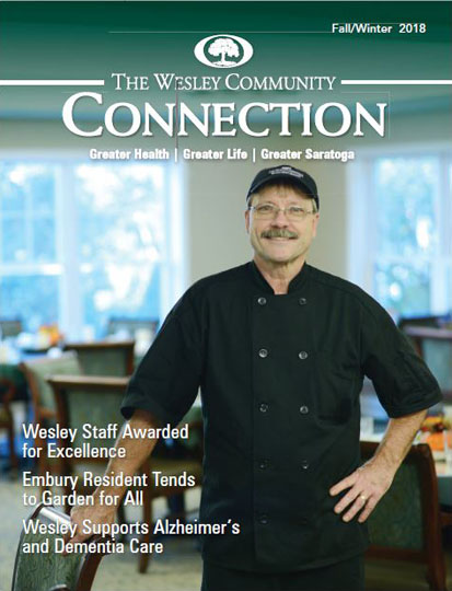 The cover of Wesley Community Connections featuring Les from Georgia's Restaurant.