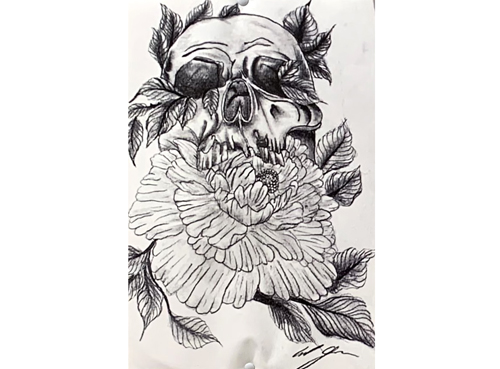 skullflower drawing