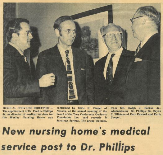 Historic article with Dr. Fred Phillips as Wesley Medical Director