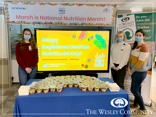 THe dietician team set up at wesley health care center.