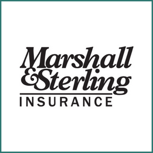 Marshall and Sterling logo with teal with border
