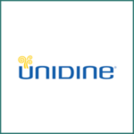 Unidine logo with teal with border