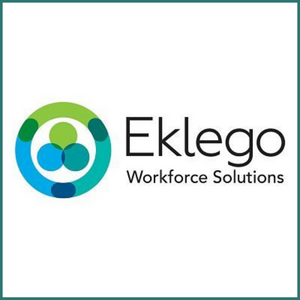 Eklego logo with teal with border